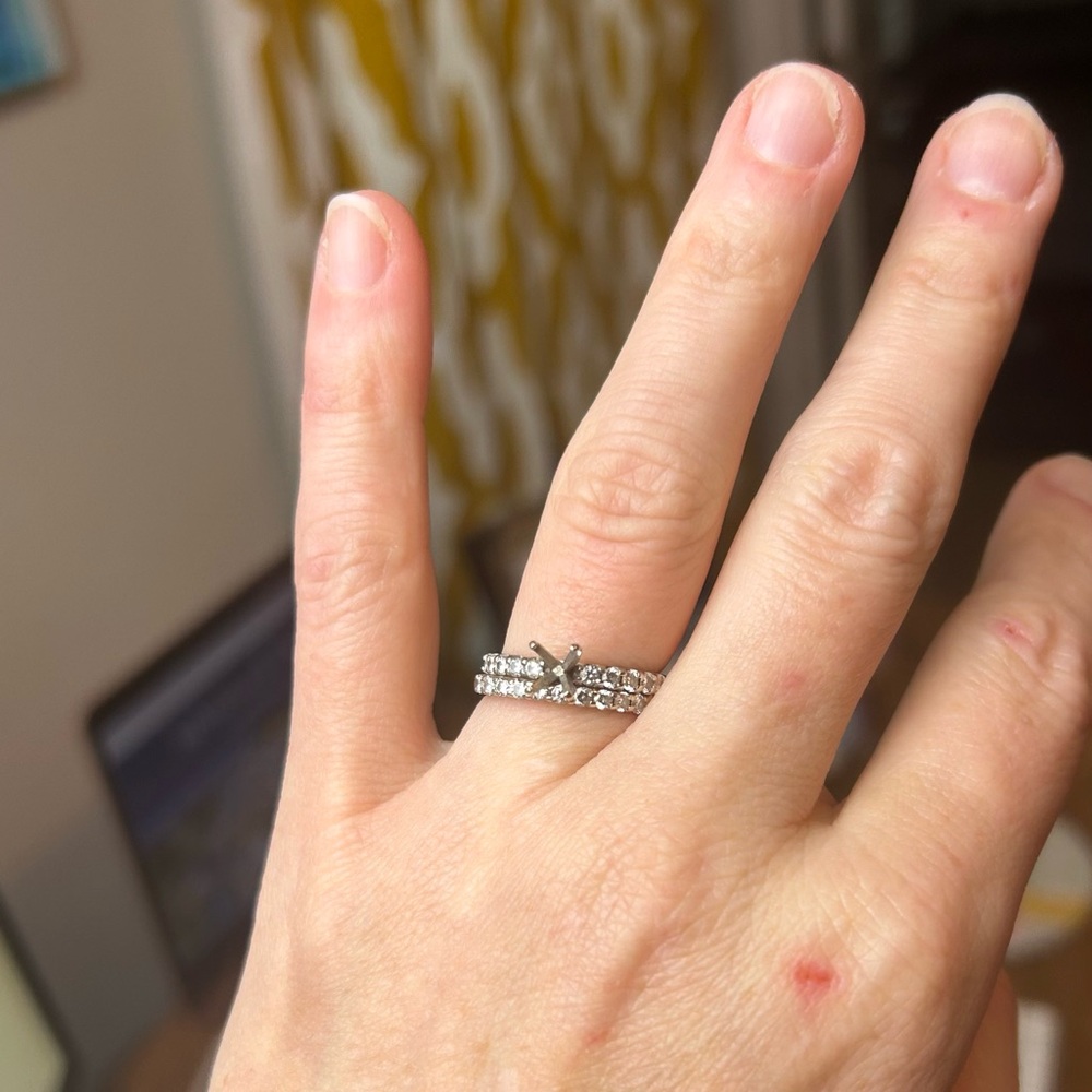 Engagement ring setting and Wedding Band Set - Spend more on your rock!